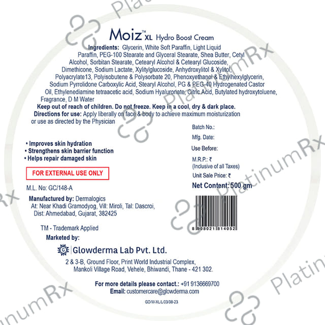 Moiz XL Hydro Boost Cream 500gm