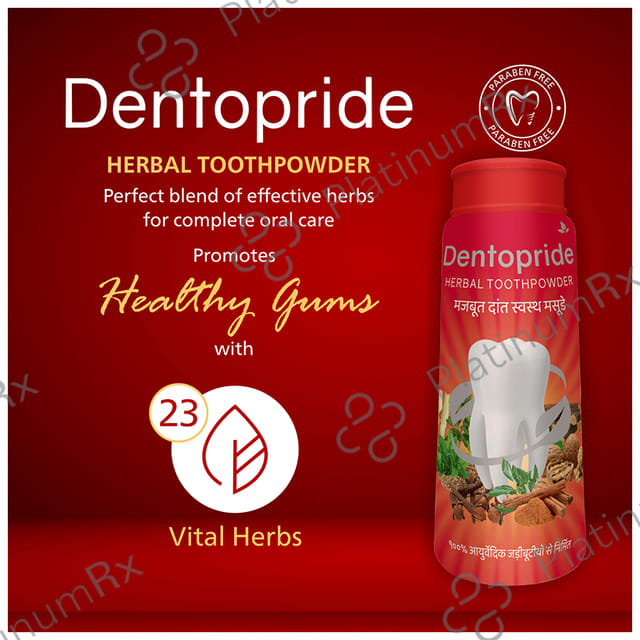 Dentopride Herbal Toothpowder (100gm Each) 1 Bottle