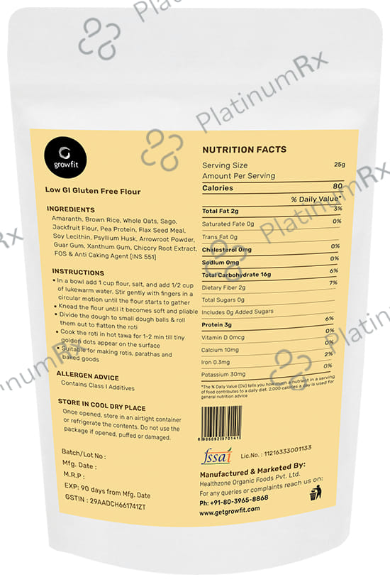 Growfit Low GI Gluten Free Flour 1 kg