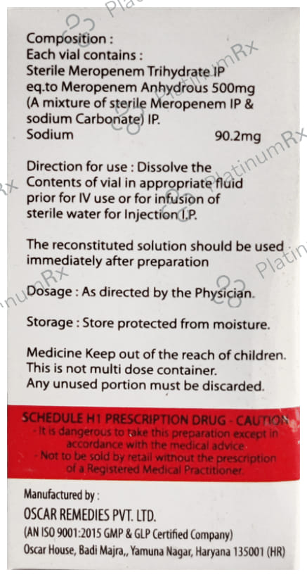 Merotax 500mg Injection