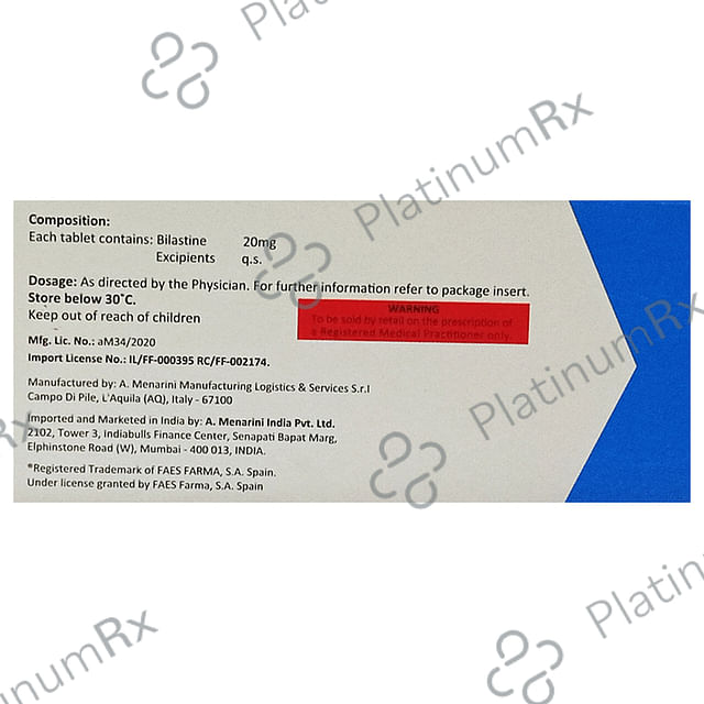 Bilaxten 20mg Tablet 10s