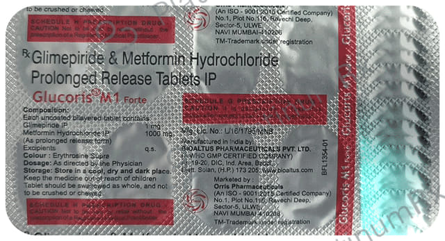 Glucoris M 1/1000mg Forte Tablet SR 10s
