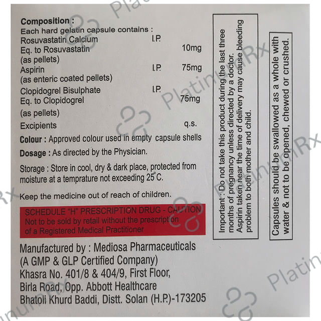 Rosuqat Gold 10/75/75mg Capsule 10s