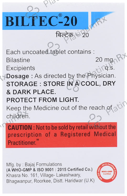 Biltec 20mg Tablet 10s