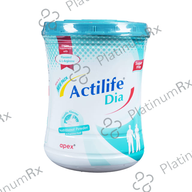 Actilife Dia with Flaxseed & L Arginine Sugar Free Flavour Vanilla Powder 200gm