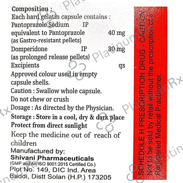 Pantrip D 30mg/40mg Capsule SR 10 Capsule SR RPVP Pharma Pvt