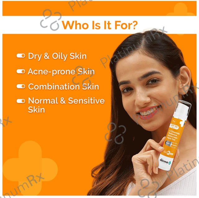 The Derma Co C Cinamide Radiance Sunscreen SPF 50 PA++++ Aqua Gel 50gm