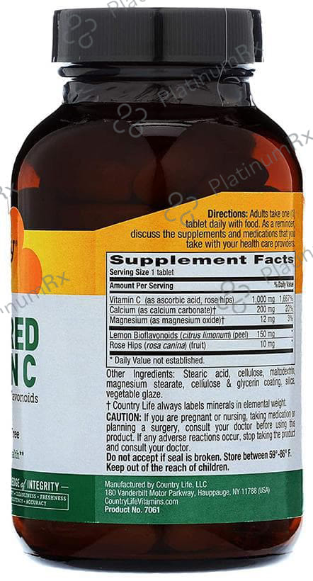 Country Life Buffered Vitamin C 1000mg Tablet 100s
