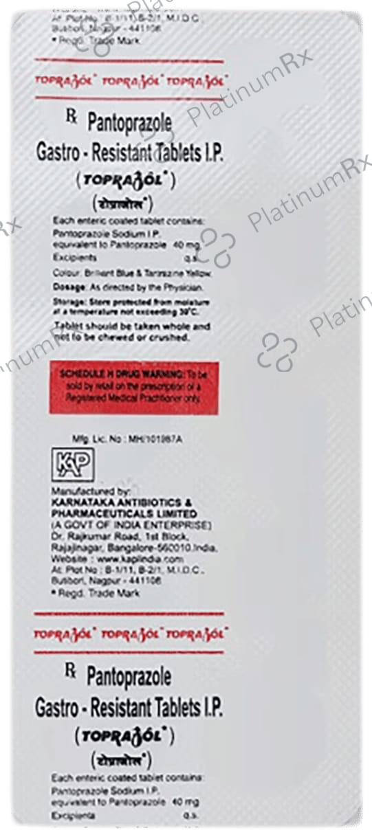 Toprazol 40mg Tablet 10s