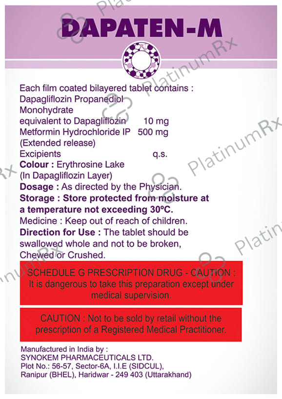 Dapaten M 10/500mg Tablet ER 15s
