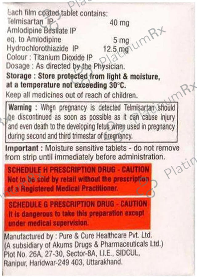 Telcure Amh 5/12.5/40mg Tablet 15s