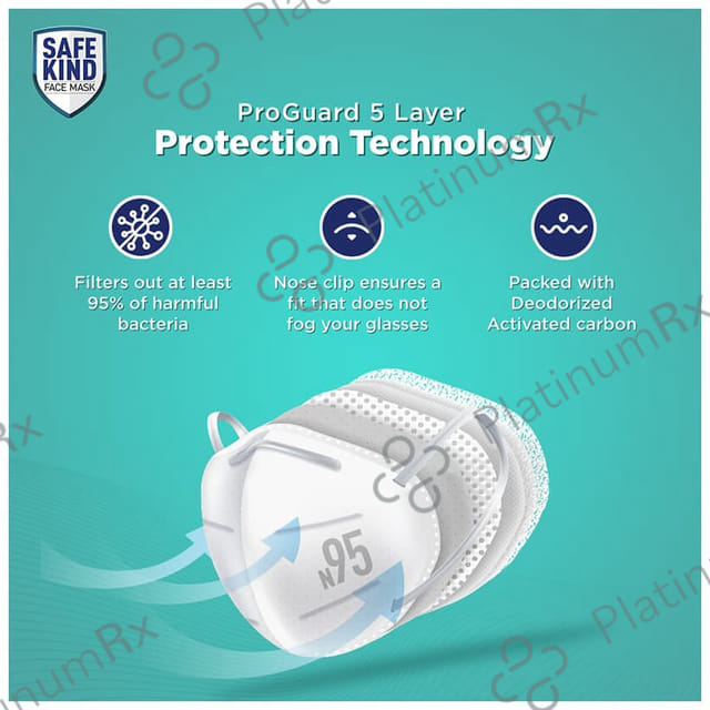 Safekind N95 Face Mask (2 Black & 1 White) 3s