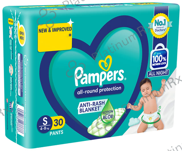 Pampers All Round Protection Anti Rash Blanket Lotion Diaper Small 30s