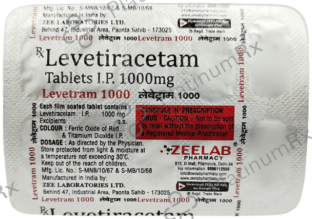 Levetram 1000mg Tablet 10s