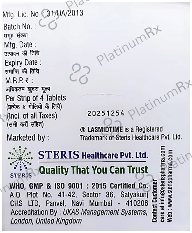 Lasmidtime 100mg Tablet 4s