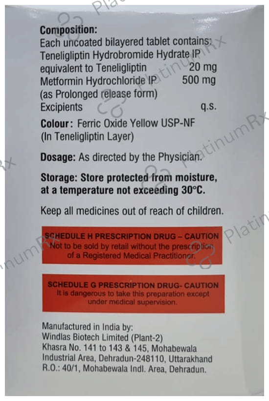 Debiliptin M 500mg/20mg Tablet PR