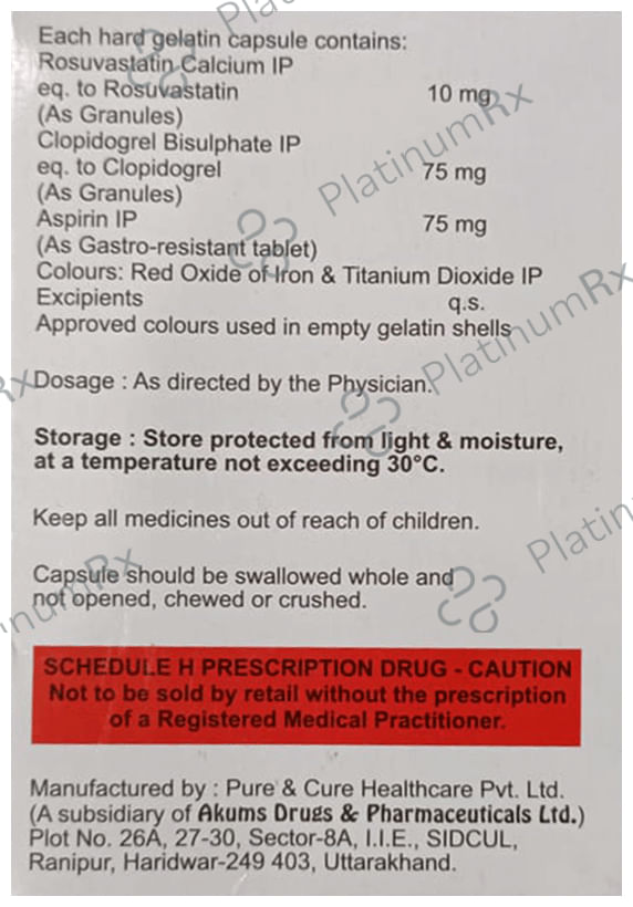Rosycap Gold 10/75/75mg Capsule 15s
