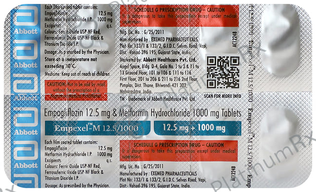 Empexel M 12.5/1000mg Tablet 10s