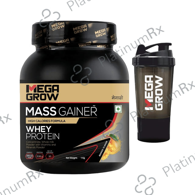 Megagrow Mass Gainer Powder with Shaker Mango
