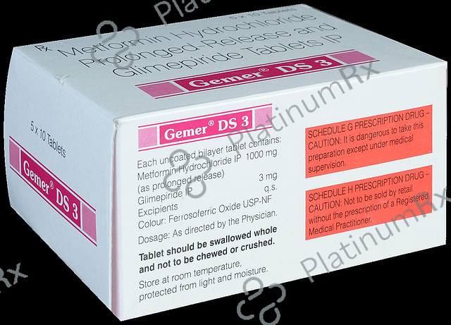 Gemer DS 3/1000mg Tablet PR 10s
