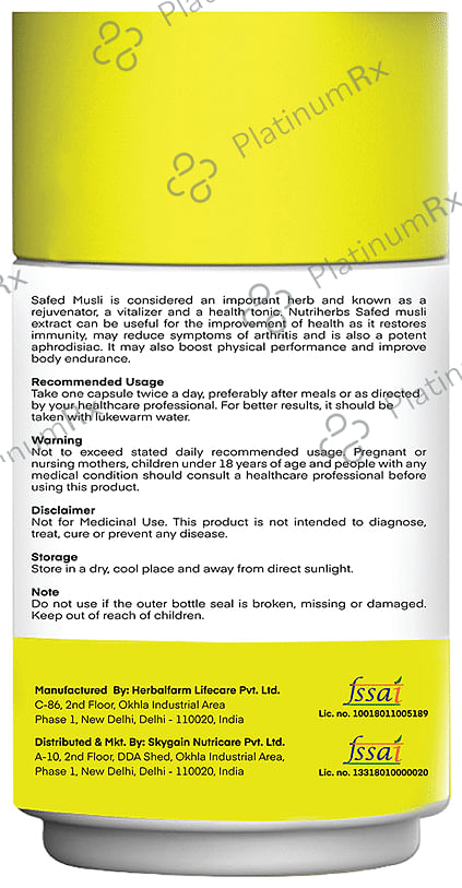 Nutriherbs Safed Musli Capsule 90 capsules