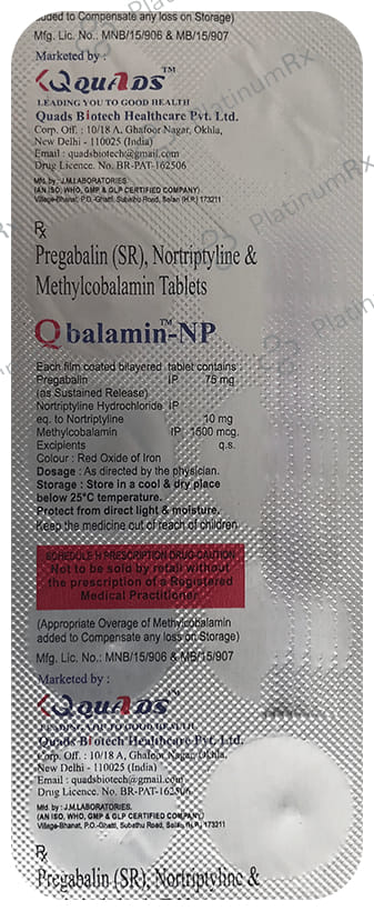 Qbalamin NP 10/75mg/1500mcg Tablet SR 10s