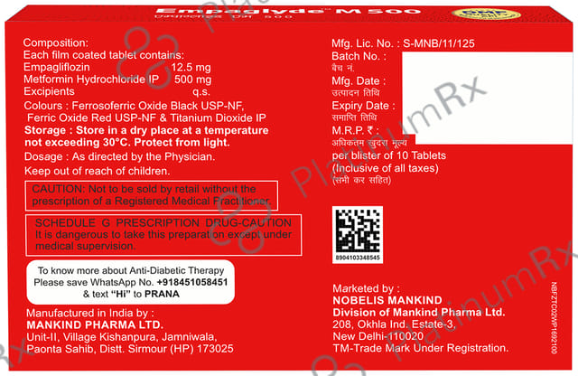 Empaglyde M 500mg Tablet 10s