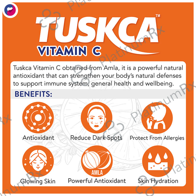 Tuskca Vitamin C + Zinc Effervescent Tablet Orange