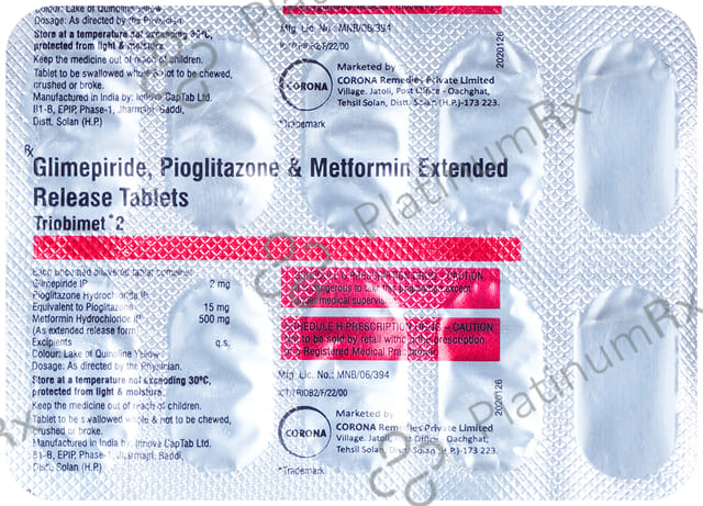 Triobimet 2/500/15mg Tablet ER 10s