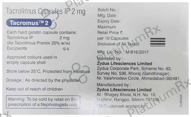 Tacromus 2mg Capsule 10s