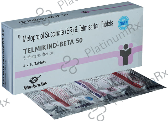 Telmikind Beta 50/40mg Tablet ER 10s