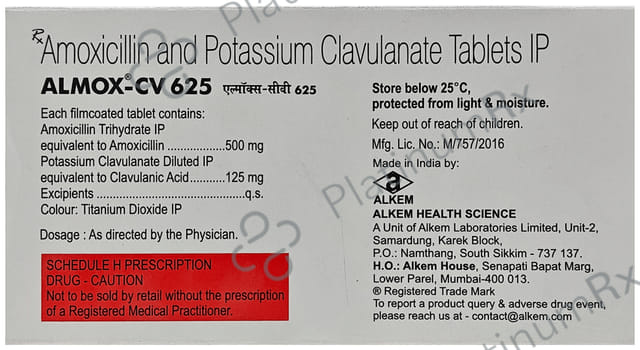 Almox CV 500/125mg Tablet 10s