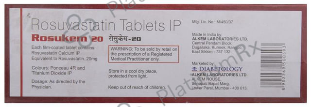 Rosukem 20mg Tablet 15s