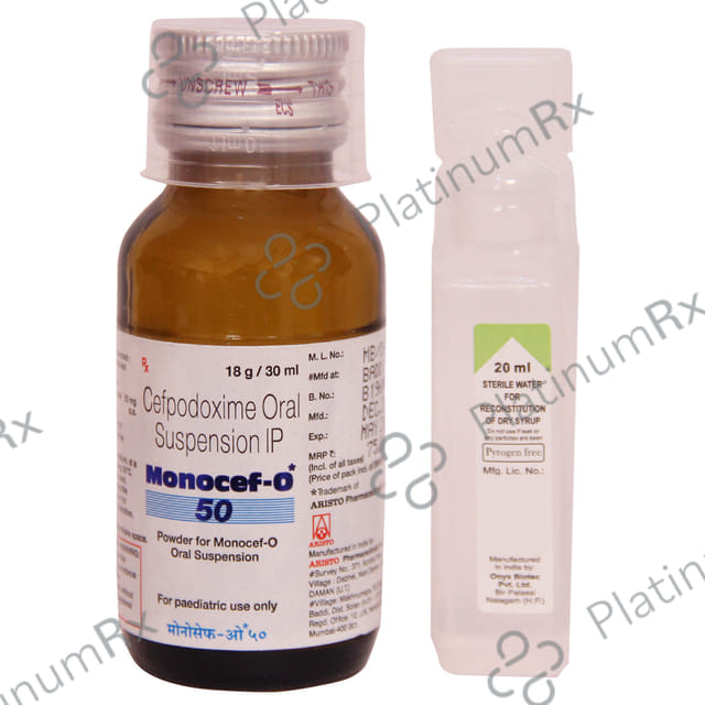 Monocef O 50mg Pineapple Peppermint Flavour Suspension 30ml