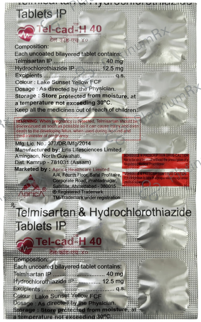 Telcad H 40mg/12.5mg Tablet