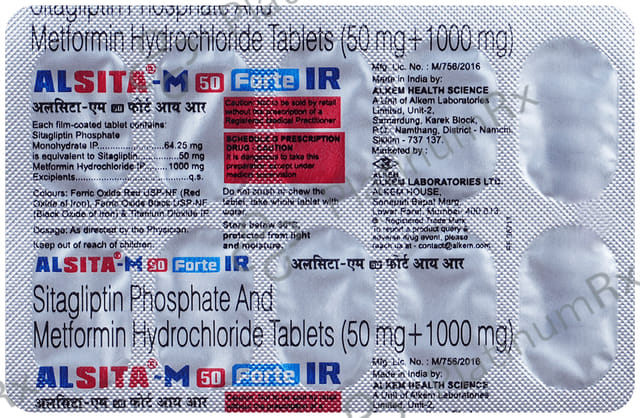 Alsita M 1000/50mg Forte IR Tablet 10s