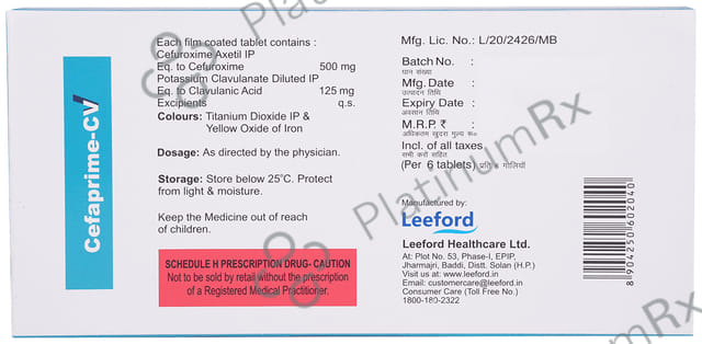 Cefaprime CV 625mg Tablet 6s