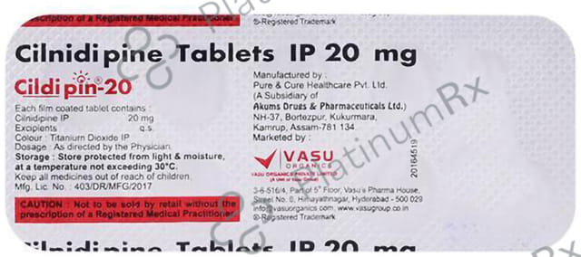 Cildipin 20mg Tablet 10s