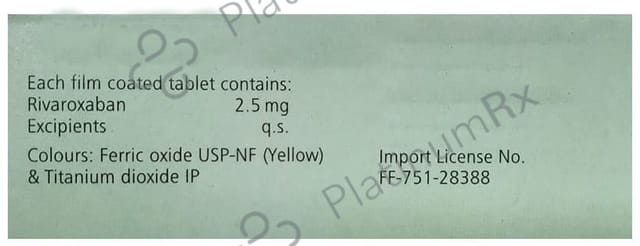 Xarelto 2.5mg Tablet 14s