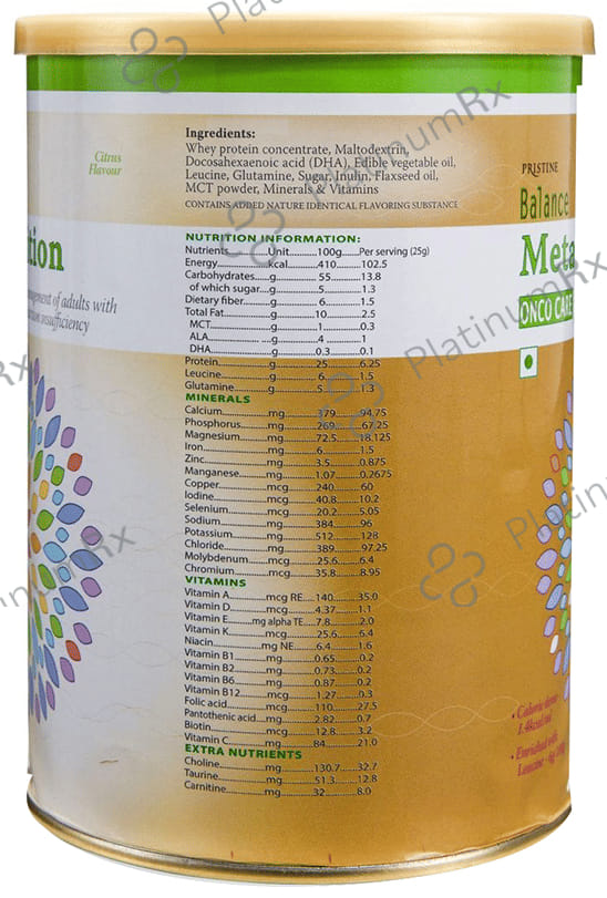 Pristine Balance Metanutrition Onco Care Powder Citrus