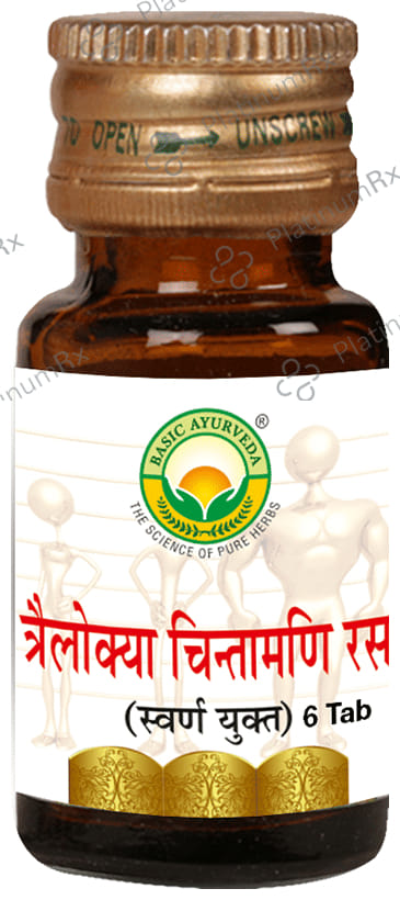 Basic Ayurveda Trailokya Chintamani Ras with Gold 6 tablets