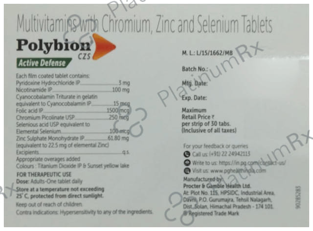 Polybion CZS Active Defense Tablet 30s
