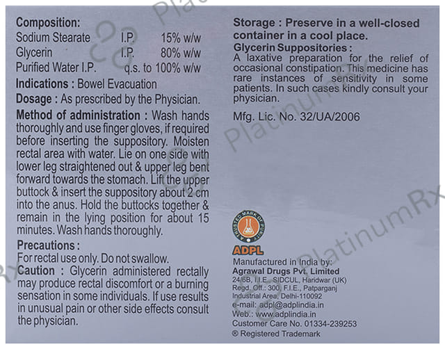 Eleesa Glycerin Child Size Suppository for Constipation Relief