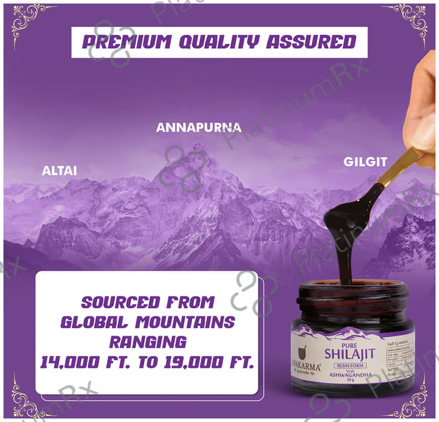 Upakarma Ayurveda Pure Shilajit Resin Form with Ashwagandha 20gm