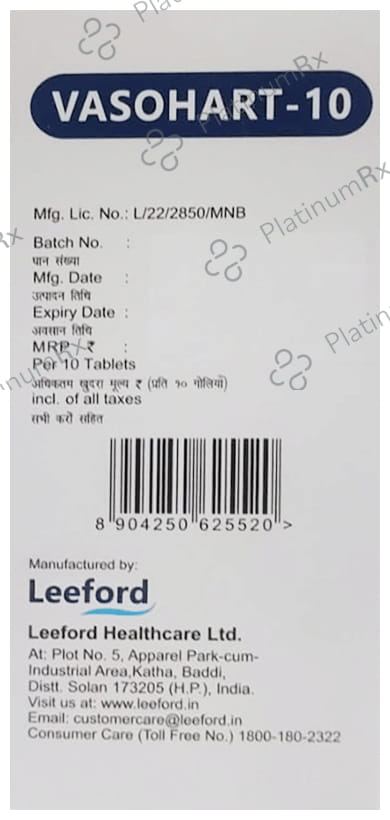 Vasohart 10mg Tablet 10s