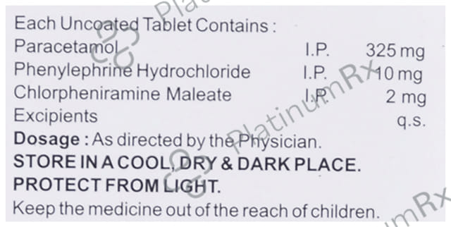 Ceton P 5/500/25mg Tablet 10s