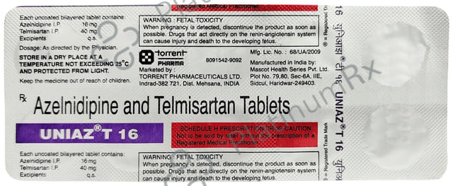 Uniaz T 16/40mg Tablet 10s