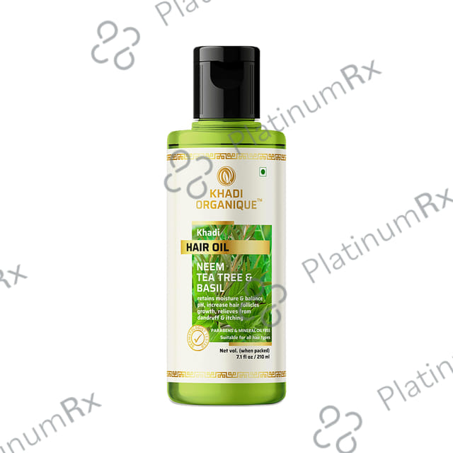 Khadi Organique Khadi Hair Oil Neem, Tea Tree & Basil Paraben & Mineral Oil Free
