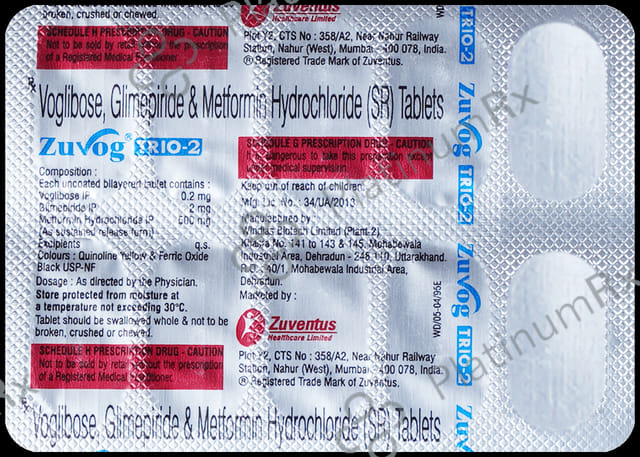 Zuvog Trio 2/500/0.2mg Tablet SR 10s