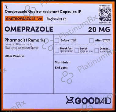 Gastroprazole 20mg Capsule 15s